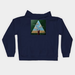 Wind turbines in wood Kids Hoodie